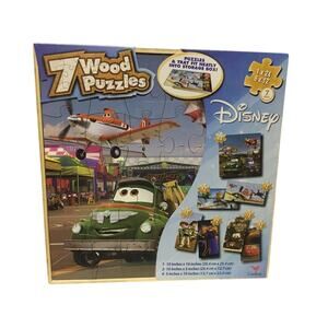 Disney Pixar Toy Story Planes and Cars 7 Wooden Puzzle & Tray 1 24 + 6 12 pc